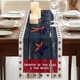 thumbnail image 3 of Table Runners 72 Inches Long Dress Scarves, 4th of July Farmhouse Kitchen Table Runner, Coffee Tablerunners, Country Texas Star Flag Red Blue Wooden Grain 18x72 Inch, 3 of 9