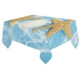 thumbnail image 2 of BSDHOME Starfish Sea Shell Cotton Linen Tablecloth Set 60x84 Inches - Tropical Ocean Beach Blue Desk Table Cloth Cover for Wedding Holiday Party Decoration, 2 of 5