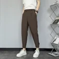 thumbnail image 4 of Pantalones de traje masculino trenzados, elásticos, ajustados, de verano, para hombre, para negocios, 9 pantalones cortos, para vestir en sociedad, para hombre chino 2024, 4 of 5