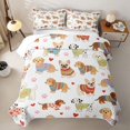 thumbnail image 2 of Homewish Cute Pet Dog Quilt King,Paw Print Heart King Coverlet Set,White,3 Pieces, 2 of 7