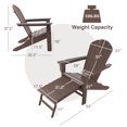 thumbnail image 4 of Costway 2 PCS Outdoor Patio HDPE Adirondack Chair Beach Seat Retractable Ottoman Coffee, 4 of 9