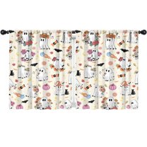 Blackout Kids Curtains,Halloween Cute Ghosts with Boo Childrens Insulated Curtains Set Of 2,Bedroom Essentials,Toddler Room Decor 52"x63"