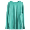 thumbnail image 4 of VNKIDY Women's Solid Color Long Sleeve T Shirt Oversized Crewneck Loose Fit Blouse For Casual Daily Outdoor Wear Classic Tops, 4 of 4