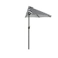thumbnail image 7 of WestinTrends Lanai 9 Ft Outdoor Patio Half Umbrella, Small Grill Deck Porch Balcony Shade Umbrella with Crank, Black/White, 7 of 7
