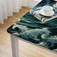 thumbnail image 5 of WYYP Stars Wave Ocean Square Tablecloth for Outdoor Picnic Camping and Indoor Kitchen Dining Party 100% Polyester Fiber 52*52, 5 of 8
