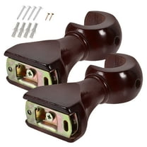 KALLORY 2Pcs Wooden Curtain Rod Bracket for House Owners Brown 12.1*5.7*3.2in