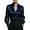 Navy, variant on Women's Sheer Sleeve Satin Blouse Open Collar V-Neck Top Relaxed Fit Business Casual Shirt with Modern Striped Detail​ Navy