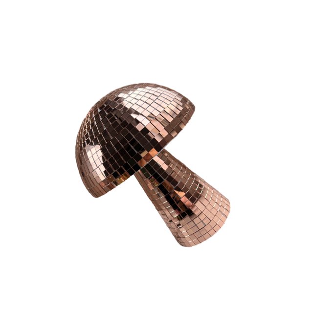 Naiovety de hongo con superficie de espejo Retro para oficina, bola de discoteca portátil para Club, decoración brillante para suelo y escritorio Decoración del hogar Oro rosa S Naiovety HA084625-06