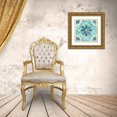 thumbnail image 3 of Marshall, Laura 26x26 Gold Ornate Wood Framed with Double Matting Museum Art Print Titled - Garden Getaway Tile I Teal, 3 of 4