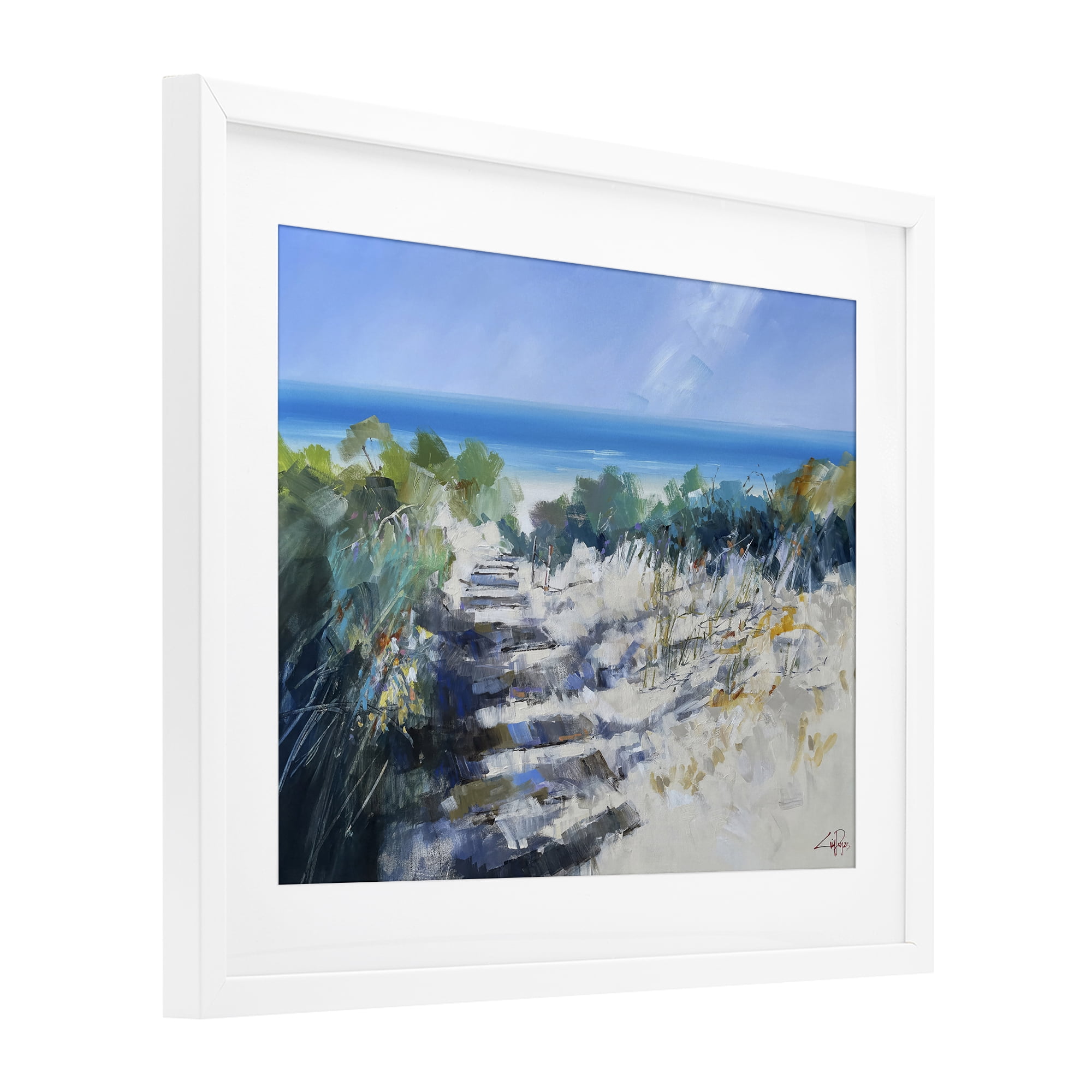Stupell Industries Beach Steps in Robe White Framed Print Under Glass, design by Craig Trewin Penny