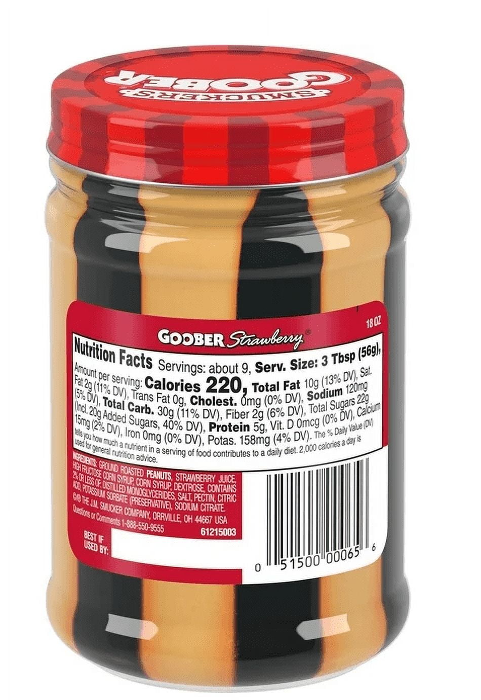 Smucker's Goober Peanut Butter and Strawberry Jelly Stripes, 18 Ounces (Pack of 4)