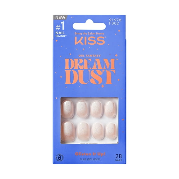 Kiss Gel Fantasy Dreamdust Nails - Silver Spoon