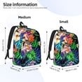 thumbnail image 3 of Honeii Colorful Flowers Print Canvas College Laptop Backpack, Durable Rucksack Travel Notebook Bag School Backpack Book Bag for Men Women-Small, 3 of 7