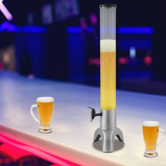 3L 101.45Oz Beverage Dispenser with Ice Pillar 304 Stainless Steel Commercial