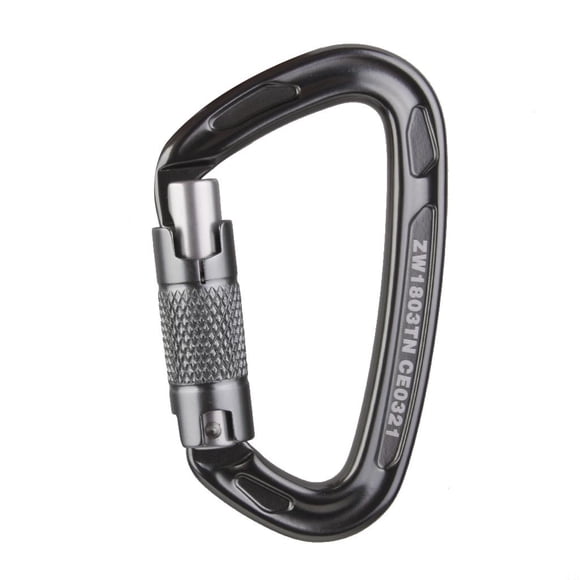 24KN Mosquetón en apariencia de D Escalada en Roca Árbol de Rappel Arbolista Equipo de Rappel Equipo - gris 9.8cm DYNWAVEMX Mosquetón de aluminio