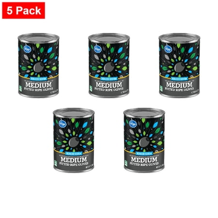 Kroger Reduced Sodium Medium Pitted Ripe Olives 6 oz - 5 Pack