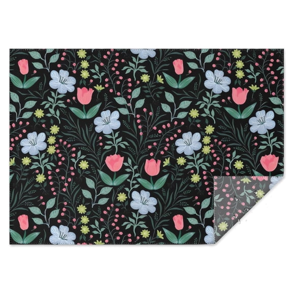 Pioneer Flower Floral Print Pattern Rectangle Tablecloth 60"x84",Waterproof Polyester Rectangle Table Cloth, Wipeable Spillproof Polyester Tablecloth for Dining, Camping, Indoor and Outdoor