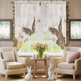 thumbnail image 5 of Easter Swag Valance Curtains Brown Rabbits Beige Easter Eggs Flowers Farmhouse Rod Pocket Swag Curtains Small Window Treatments for Kitchen Bathroom Bedroom 36" W x 36" L, 2 Panels, 5 of 9