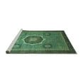 thumbnail image 2 of Ahgly Company Machine Washable Indoor Rectangle Oriental Turquoise Blue Modern Area Rugs, 2' x 5', 2 of 4