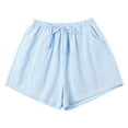thumbnail image 3 of Lisingtool Clearance Shorts for Women Workout Shorts Women Cotton and Shorts Women's Casual Large Size Printed Plaid Pants Versatile Wide Legs S-3XL Clearance sale, 3 of 4