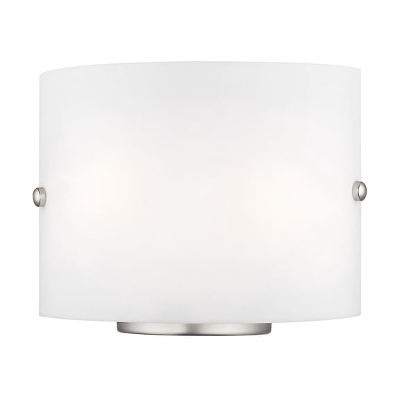 Livex Lighting 10" 2-Light Metal & Acrylic Wall Sconce in Brushed Nickel