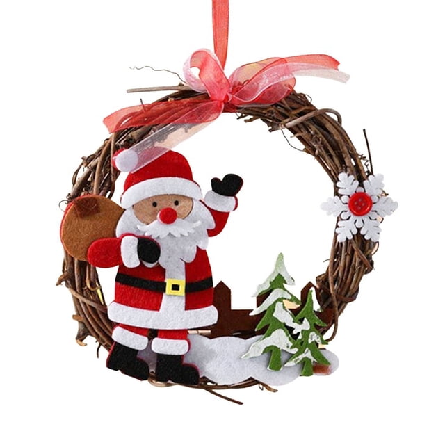 Guirnalda de ramita Irfora Mini guirnalda de ramitas navideñas, adorno colgante, decoración de guirnalda, Papá Noel, muñeco de nieve, oso, reno, decoración navideña, adornos para árboles de Navidad Irfora Guirnalda de ramita