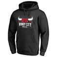 thumbnail image 2 of Men's Black Windy City Bulls Primary Logo Pullover Hoodie, 2 of 3