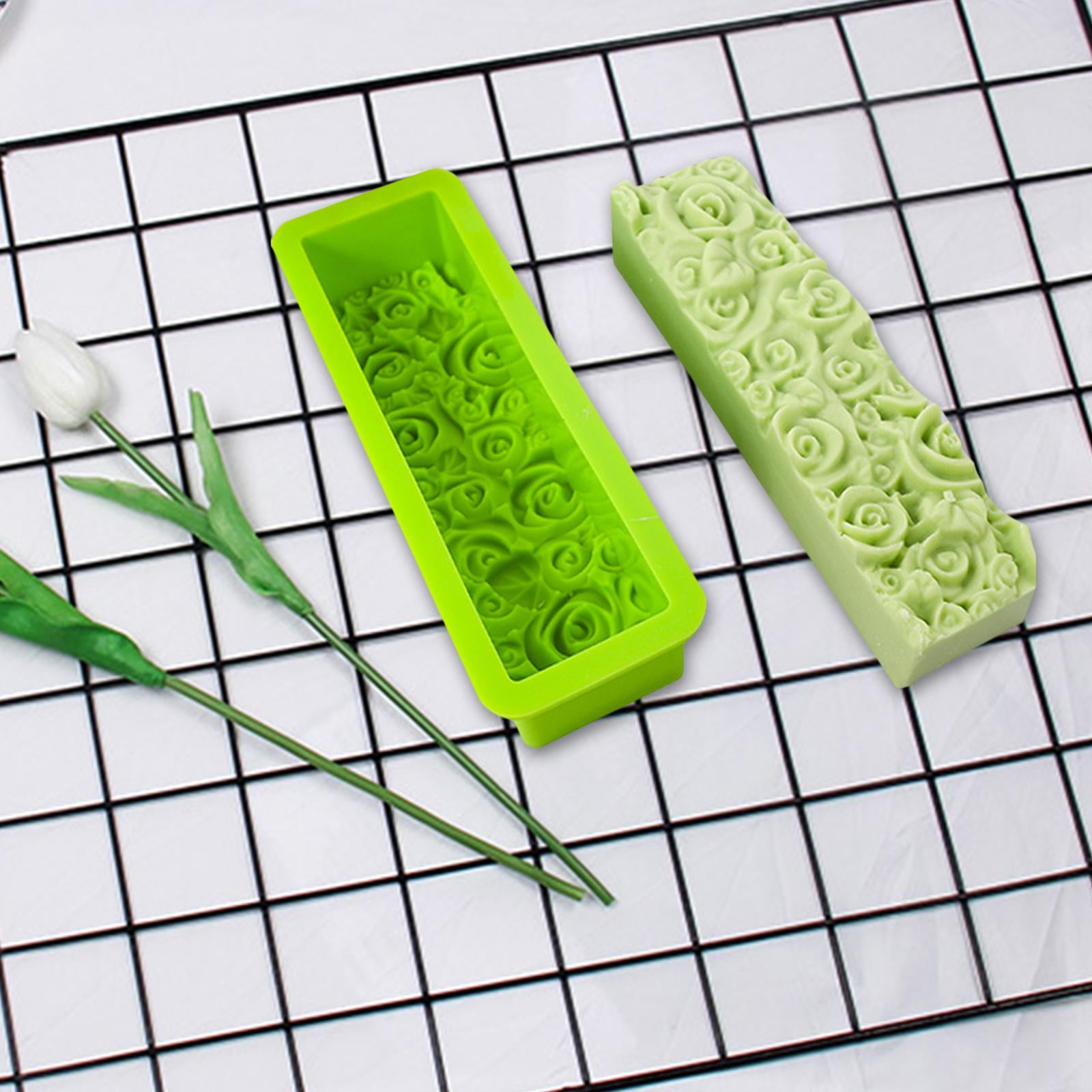 FVDPWYE 3D Silicone Mold Craft Wedding Candle Mould Rectangular Embossed DIY Handmde for green