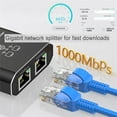 thumbnail image 2 of Divisor Ethernet Gigabit 1 a 2 - Divisor Network con Cable de Alimentación USB, Adaptador de Divisor de Internet RJ45 1000Mbps Alta Velocidad para Cable Cat 5/5e/6/7/8 [2 Dispositivos en Red Simultán, 2 of 9