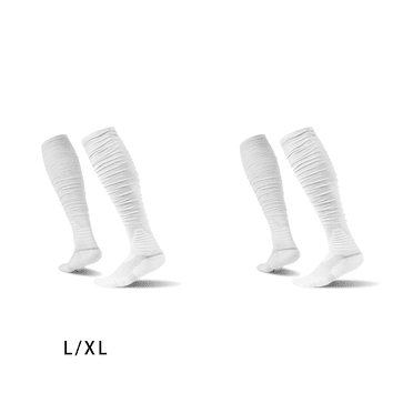 AUQ 2Pcs Soccer Socks,Supportive Youth Soccer Socks,Cushioned Comfort Soccer Shin Guards,White