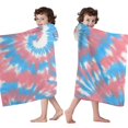 thumbnail image 4 of Colorful Tie Dye Pattern Hooded Bath Towel，60"x35" for Ages 3 To 12 Kids, Quick Dry Lightweight Soft Microfiber Hood Beach Towel Cover Up for Kids, 4 of 7