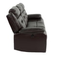 thumbnail image 6 of Poundex  Furniture  Gel  Leatherette  Sofa  Recliner  in  Dark Brown, 6 of 9
