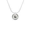thumbnail image 2 of Delight Jewelry Silvertone Disc 1/2'' Initial - b - Laugh Ring Charm Necklace, 18", 2 of 4