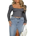 thumbnail image 1 of Solid Slit Crop Top Streetwear for Women, 1 of 7