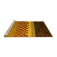 thumbnail image 2 of Ahgly Company Machine Washable Indoor Round Abstract Yellow Modern Area Rugs, 6' Round, 2 of 4