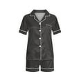 thumbnail image 2 of Pantalons de Pyjama pour Femmes, Hauts à Manches Courtes pour Femmes, Blouse Décontractée pour Enfants Col Rabattu Manches Courtes Mode Ensemble de Pyjama, 2 of 5