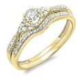 thumbnail image 2 of Dazzlingrock Collection 0.33 Carat (ctw) 14K Round Diamond Halo Style Bridal Engagement Ring Set 1/3 CT, Yellow Gold, Size 9.5, 2 of 2