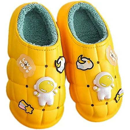 

CoCopeaunt Fashion Bubble House Shoes for Women Cool Space Flowing Spaceman Fluffy Faux Fur Lining Slippers Indoor Outdoor Anti-skip