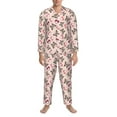 thumbnail image 3 of Honeii Beautiful Butterflies and Hearts Pattern Mens Pajamas Set,2pcs Men's Lounge Long Sleeve Sleep Shirt and Pajama Bottoms Sleepwear Set,Mens Pjs Sets-X-Large, 3 of 7