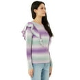 Scoop Women's Space Dye Sweater with Ruffle Trim