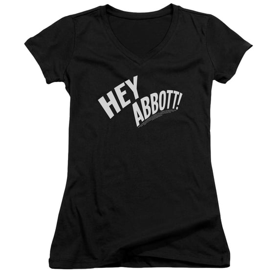 Abbott & Costello Hey Abbott Junior Women's T-Shirt V-Neck T-Shirt Black