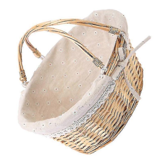 Cesta de boda tejida a mano, cesta de almacenamiento de flores, cesta de mano decorativa