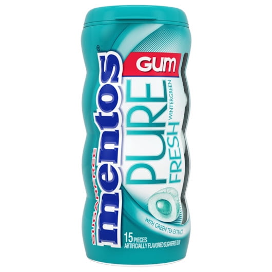 Mentos Sugar Free Pure Fresh Wintergreen Gum, 15 Piece, 120 Per Case