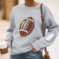 thumbnail image 1 of TaTaai Women Baseball Print Crew Neck Long Sleeve Drop Shoulder Top Hoodie Ladies Spring Autumn Daily Commute Street Wear Soft Comfortable No Fading Machine Washable Stylish Top Gift, 1 of 4