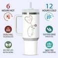 thumbnail image 2 of Gifts for Nurse-40oz Stainless steel Travel Tumbler with Handle-Nurse Graduation Gifts-Nurse Day Gift for her-Birthday Christmas Thanksgiving Day for Women White, 2 of 6