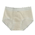 thumbnail image 2 of HongQid Womens Cotton Hipster Underwear Lace Panties Middle Rise Briefs Soft & Breathable Ladies Full Coverage Undies Yellow M, 2 of 3