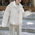 thumbnail image 2 of Darzheoy Women's Long Winter FauxFur Coat Puffer Warm Jacket with Detachable Hood, 2 of 3