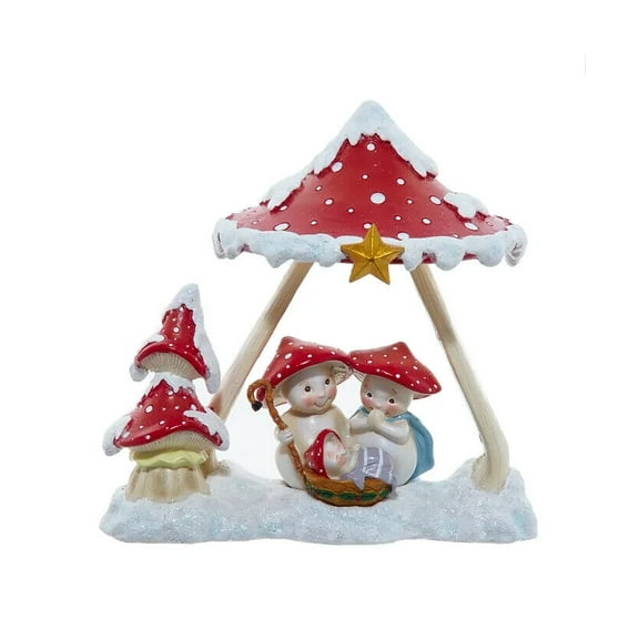Kurt S. Adler MLM0016 7.3 in. Merry Little Mushroom Nativity Table Piece