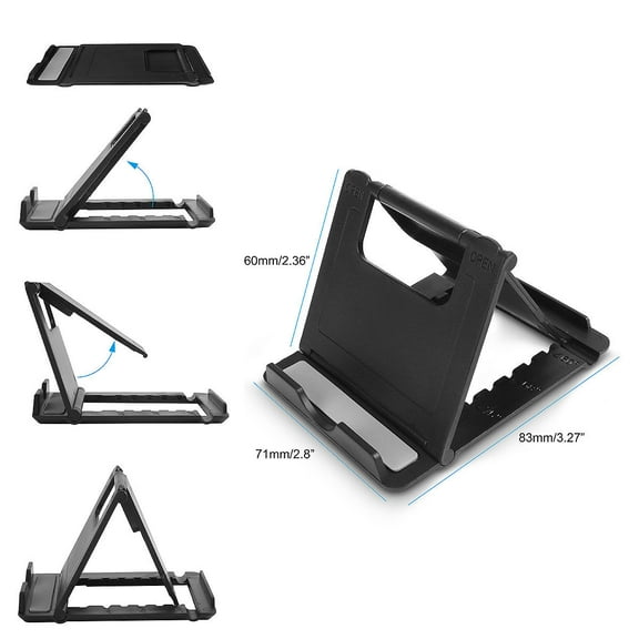 UeonyoFoldable Cell Phone and Tablet Stand Holder Universal Black 2023