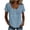 Light Blue, variant on Yangnuo Women's U-Neck Embroidered Floral Top, Short Sleeve Casual Cotton-Look Blouse